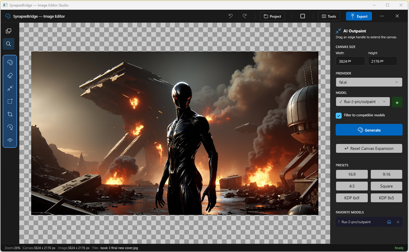 SynapseBridge Image Editor Studio with layers